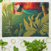 Aangepaste naam Kleurrijke papegaaien Theedoek (Gevouwen)