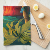 Aangepaste naam Kleurrijke papegaaien Theedoek (Quarter Fold)