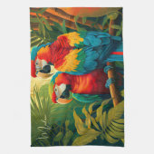 Aangepaste naam Kleurrijke papegaaien Theedoek (Verticaal)