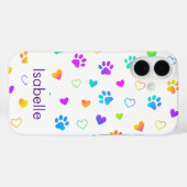 Aangepaste naam Kleurrijke Pootafdruk Patroon  Case-Mate iPhone Case (Achterkant (horizontaal))