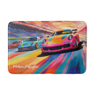 Aangepaste naam Kleurrijke Sportscars Badmat