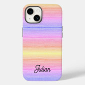 Aangepaste naam kleurrijke strepen Case-Mate iPhone case (Achterkant)
