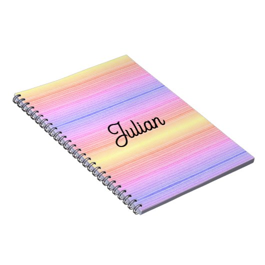 Aangepaste naam kleurrijke strepen notitieboek (Rechterzijde)