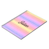 Aangepaste naam kleurrijke strepen notitieboek (Linkerzijde)