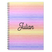 Aangepaste naam kleurrijke strepen notitieboek (Voorkant)