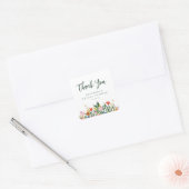 Aangepaste naam Kleurrijke Tuin Bloemige Bruidsdou Vierkante Sticker (Envelop)