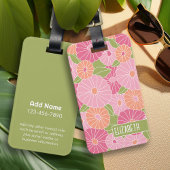 Aangepaste naam kleurrijke zomerpatroon bagagelabel