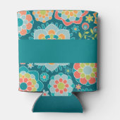 Aangepaste naam kleurrijke zomerpatroon blikjeskoeler (Achterkant)