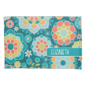 Aangepaste naam kleurrijke zomerpatroon kussensloop (Voorkant)