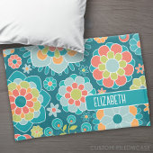 Aangepaste naam kleurrijke zomerpatroon kussensloop