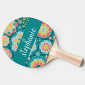 Aangepaste naam kleurrijke zomerpatroon tafeltennisbatje (Zijkant)