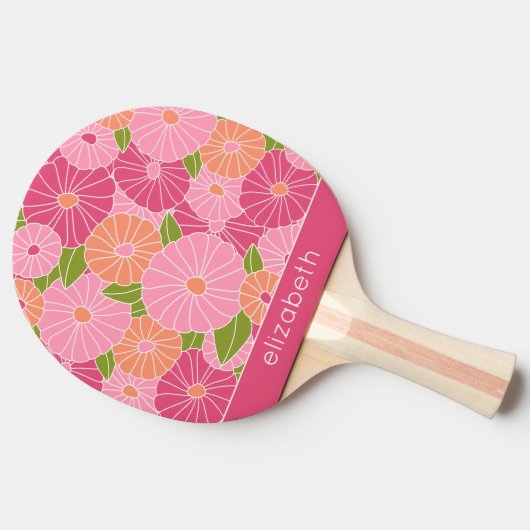 Aangepaste naam kleurrijke zomerpatroon tafeltennisbatje (Zijkant)
