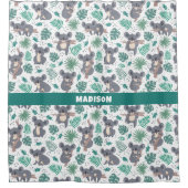 Aangepaste naam knuffel koala's patroon douchegordijn (Voorkant)