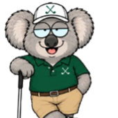 Aangepaste naam Koala-golfer Ronde Button 5,7 Cm
