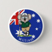 Aangepaste naam Koala-golfer Ronde Button 5,7 Cm (Voorkant)