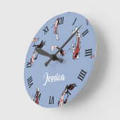 Aangepaste naam koeienblauw ronde klok (Hoek)