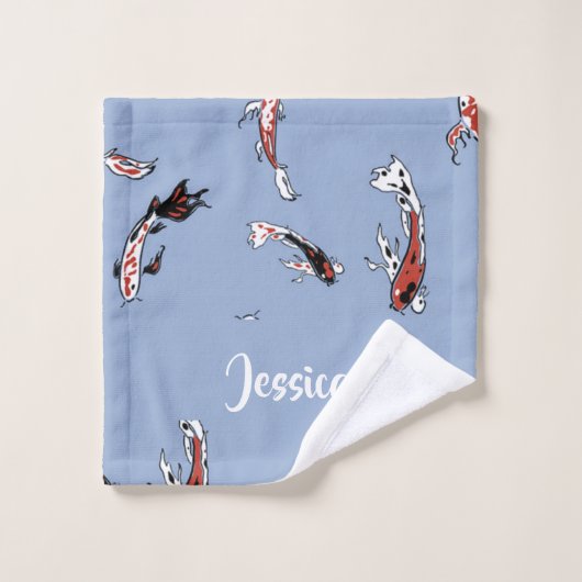 Aangepaste naam koeienblauw washandje (Wasdoekje)