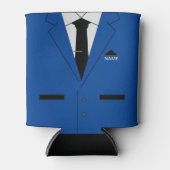 Aangepaste naam Koelbox Blue Suit en Necktie Blikjeskoeler (Voorkant)