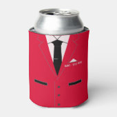 Aangepaste naam Koelbox Red Suit en Necktie Blikjeskoeler (Blikje Voorkant)