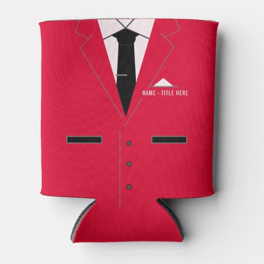 Aangepaste naam Koelbox Red Suit en Necktie Blikjeskoeler (Voorkant)