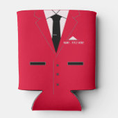 Aangepaste naam Koelbox Red Suit en Necktie Blikjeskoeler (Achterkant)