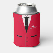 Aangepaste naam Koelbox Red Suit en Necktie Blikjeskoeler (Blikje Achterkant)