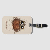 Aangepaste naam Koffee Owl Bagagelabel (Voorkant (horizontaal))