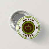 Aangepaste naam koffie-logo ronde button 3,2 cm (Voorkant /achterkant)