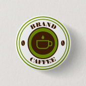 Aangepaste naam koffie-logo ronde button 3,2 cm (Voorkant)
