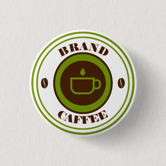Aangepaste naam koffie-logo ronde button 3,2 cm (Voorkant)