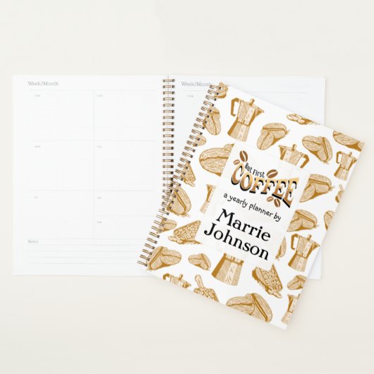 Aangepaste naam Koffie Lover jaarlijkse planner (Display)