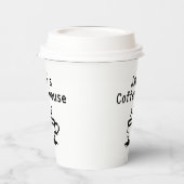 Aangepaste naam koffiewinkel logo papier drinken c papieren bekers (Links)