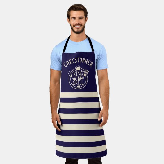 Aangepaste naam Koning van de Grill Schort (Gedragen)