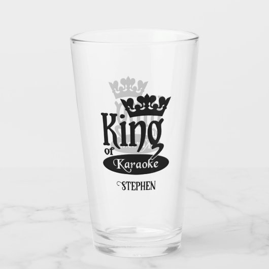 Aangepaste naam Koning van de Karaoke Glas (Achterkant)