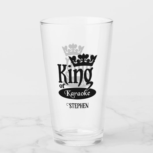 Aangepaste naam Koning van de Karaoke Glas (Voorkant)