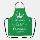Aangepaste Naam Koningin van het Kerstdiner Schort (Voorkant)
