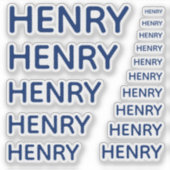 Aangepaste naam Koninklijk Blauw 15 Maten Eenvoudi Sticker (Voorkant)