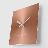 Aangepaste naam koper metallische stijl acryl vierkante klok (Hoek)