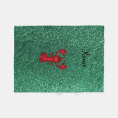 Aangepaste naam kreeft rode munt groene glitter fleece deken (Voorkant (Horizontaal))