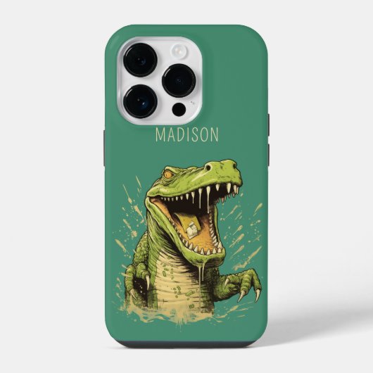Aangepaste naam Krokodil iPhone Hoesje (Achterkant)