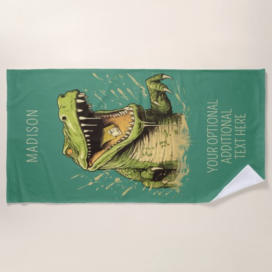 Aangepaste naam Krokodil Strandlaken (Voorkant)