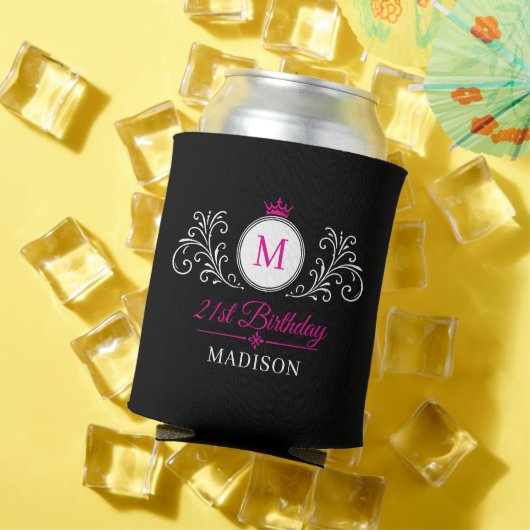 Aangepaste naam kroon embleem elegante monogram ve blikjeskoeler (Insitu Zomer)