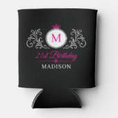 Aangepaste naam kroon embleem elegante monogram ve blikjeskoeler (Voorkant)