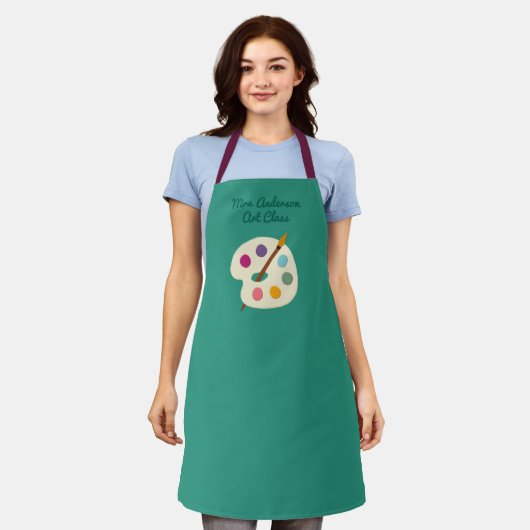 aangepaste NAAM Kunstleraar Kunstschilderaar Kunst Schort (Gedragen)