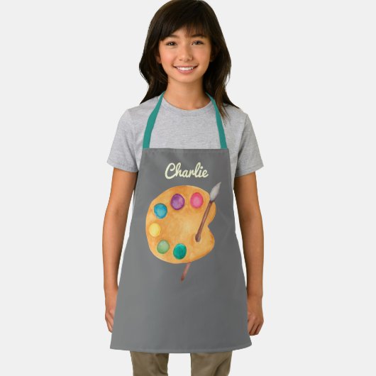 aangepaste NAAM Kunstpalet Kunstpalet verf kinder Schort (Insitu)