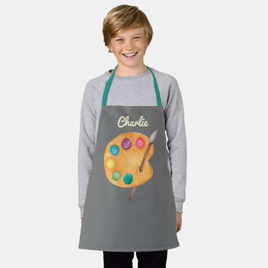 aangepaste NAAM Kunstpalet Kunstpalet verf kinder  Schort (Gedragen)