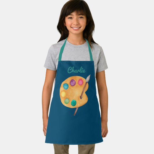 aangepaste NAAM Kunstpalet Kunstpalet verf kinder  Schort (Insitu)