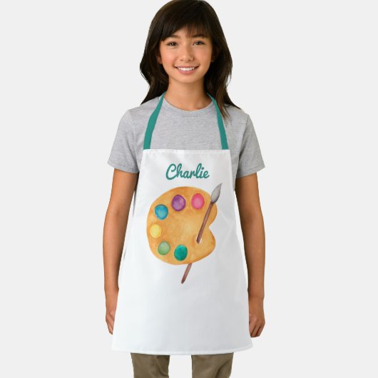 aangepaste NAAM Kunstpalet Kunstpalet verf kinder  Schort (Insitu)