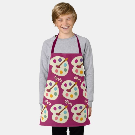 aangepaste NAAM Kunstschool Artiest Apron Schort (Gedragen)