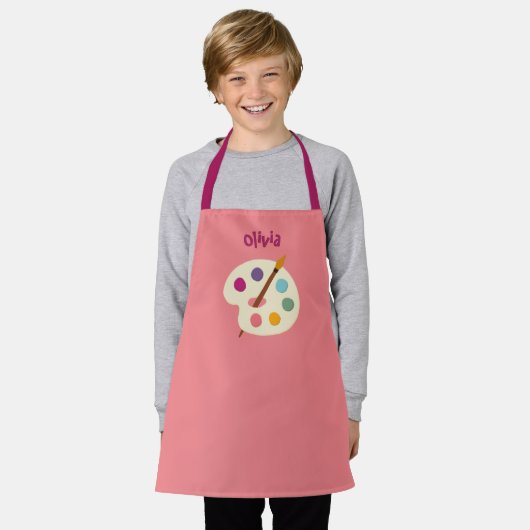 aangepaste NAAM Kunstschool Artiest Apron Schort (Gedragen)